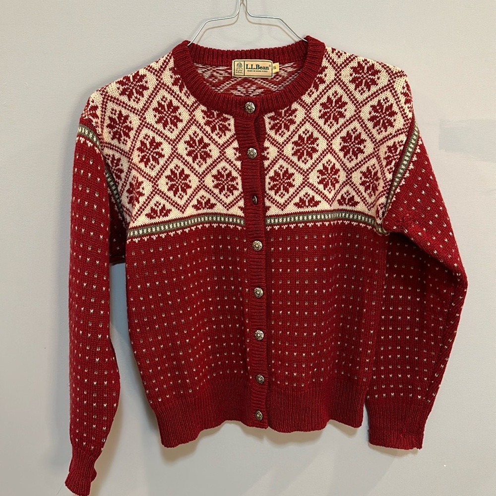Vintage 80s LL Bean fair isle wool sweater